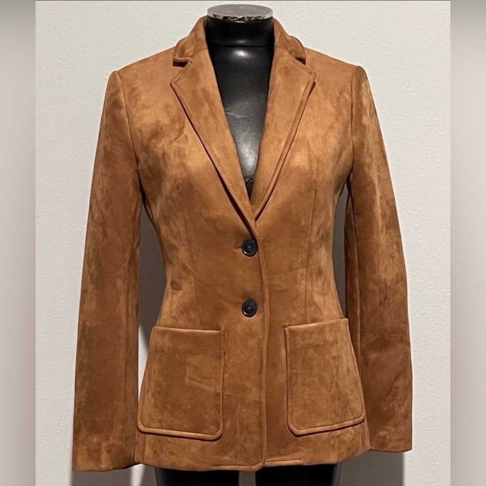 Tahari brown suede blazer